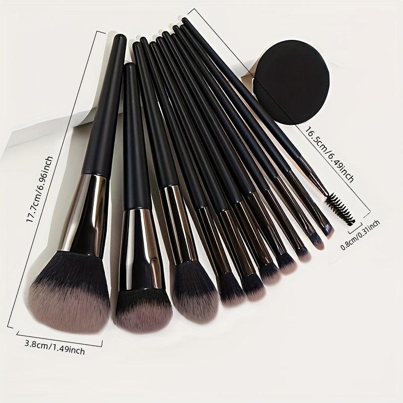 11pcs Minimalist Makeup Brush Set Eyeshadow Eyebrow Foundation Beauty Tools