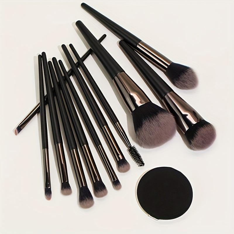 11pcs Minimalist Makeup Brush Set Eyeshadow Eyebrow Foundation Beauty Tools