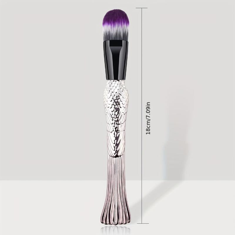 Fish Scale Textured Makeup Brush Silver Foundation Make Up Tool