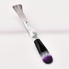 Fish Scale Textured Makeup Brush Silver Foundation Make Up Tool