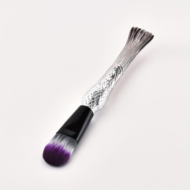 Fish Scale Textured Makeup Brush Silver Foundation Make Up Tool