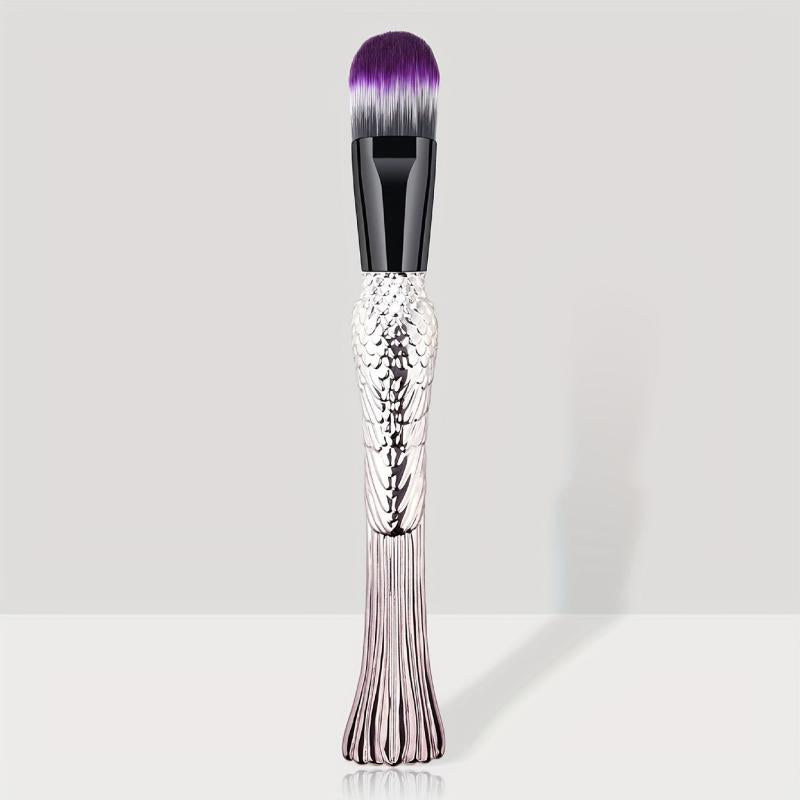 Fish Scale Textured Makeup Brush Silver Foundation Make Up Tool
