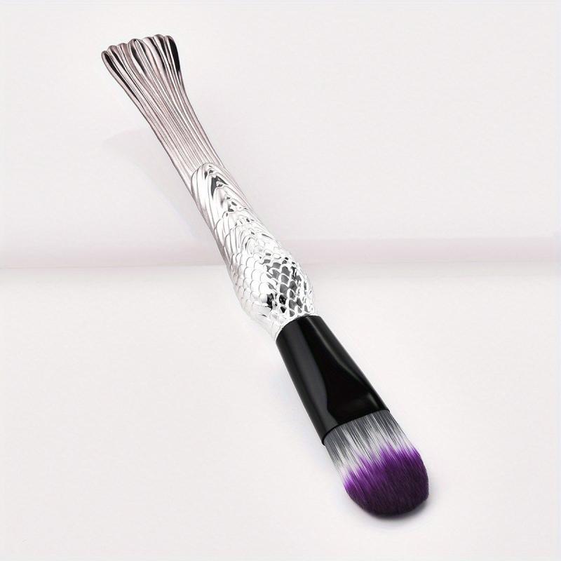 Fish Scale Textured Makeup Brush Silver Foundation Make Up Tool