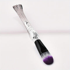 Fish Scale Textured Makeup Brush Silver Foundation Make Up Tool
