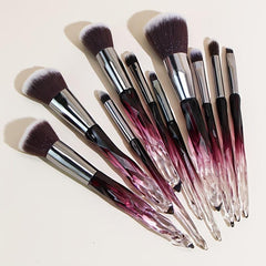 10PCS Crystal Style Makeup Brush Set Synthetic Bristles