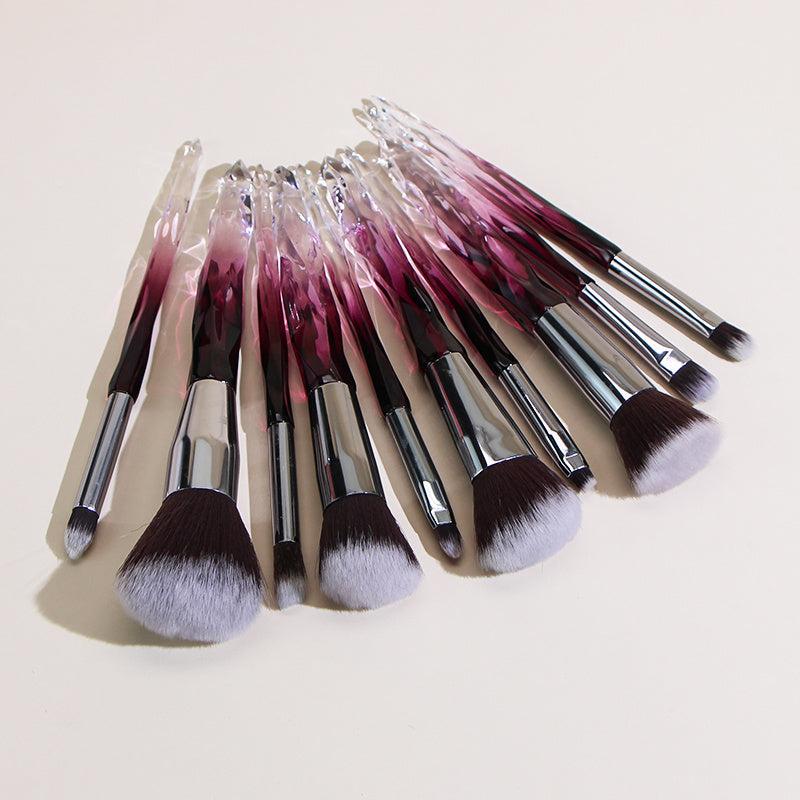 10PCS Crystal Style Makeup Brush Set Synthetic Bristles