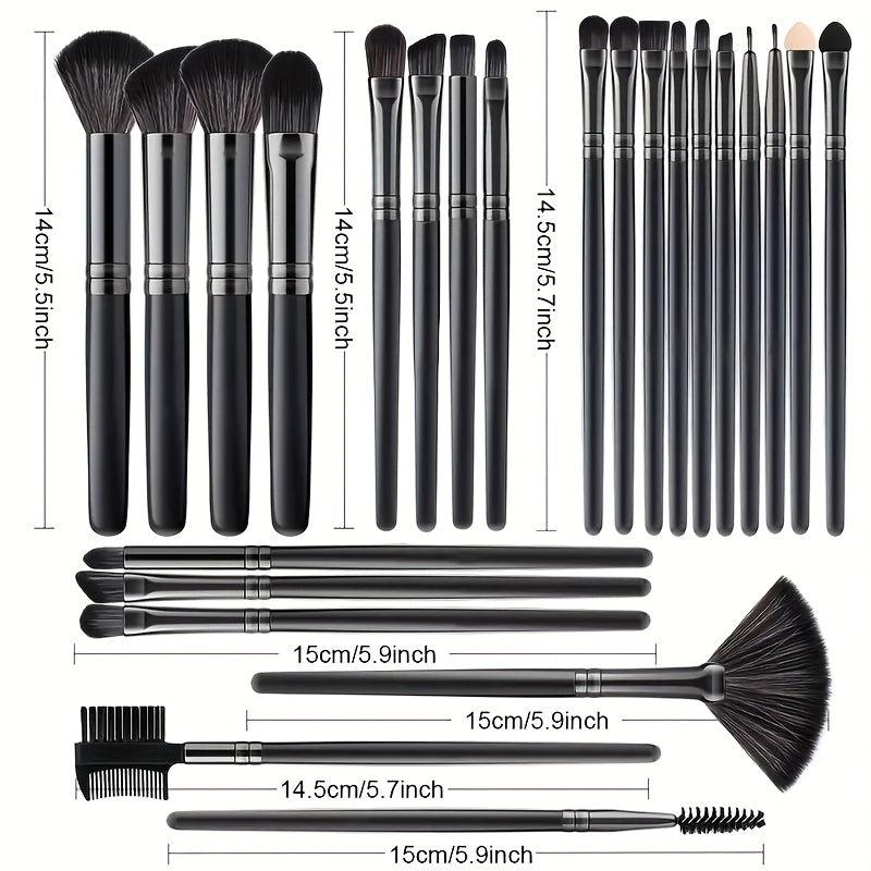 27pcs Makeup Brush Set with Powder Puff Sponge and Bag for Travel Beauty