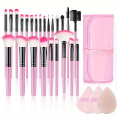27pcs Makeup Brush Set with Powder Puff Sponge and Bag for Travel Beauty
