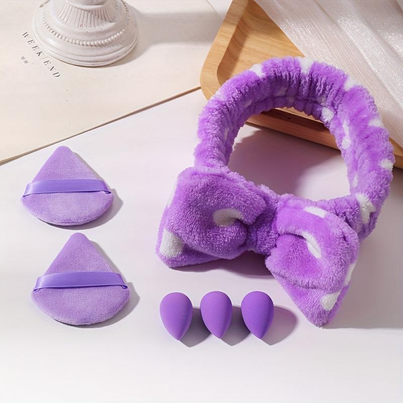 Makeup Puff Set with Headband & Sponges