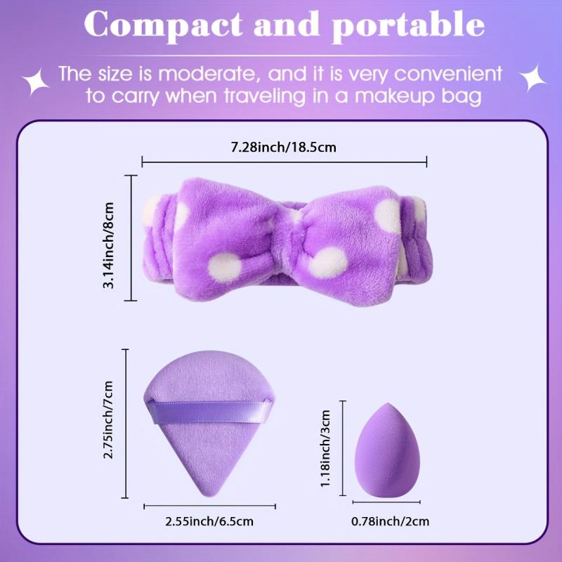 Makeup Puff Set with Headband & Sponges