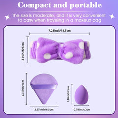 Makeup Puff Set with Headband & Sponges