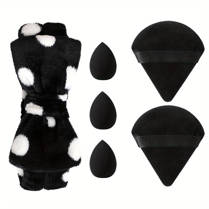 Makeup Puff Set with Headband & Sponges