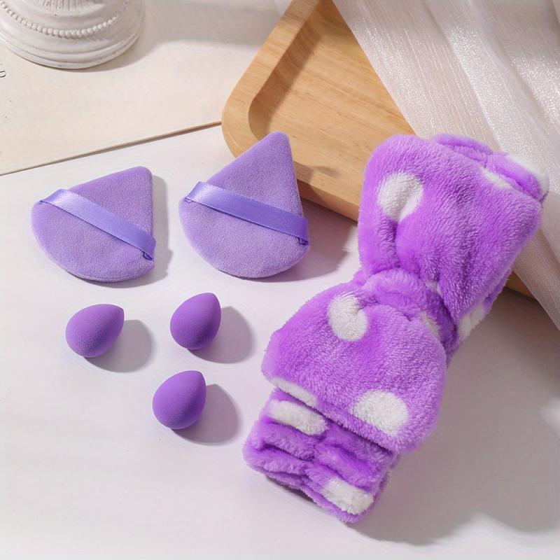 Makeup Puff Set with Headband & Sponges