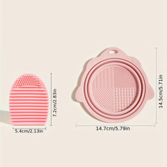 Silicone Brush Cleaning Tool, Portable Makeup Tool for Beginner