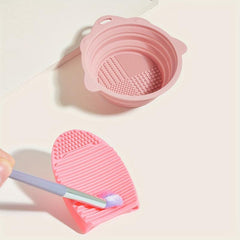 Silicone Brush Cleaning Tool, Portable Makeup Tool for Beginner