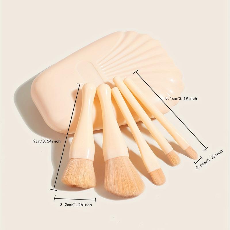 5-in-1 Makeup Brush Set with Mirror & Case