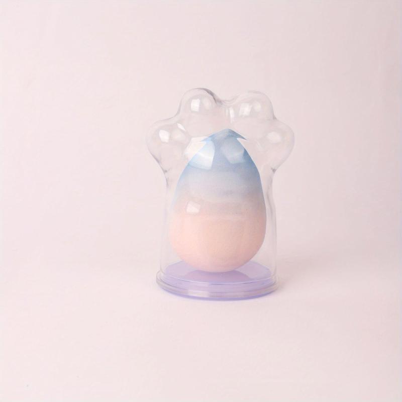 Ombre Makeup Sponge w/ Cat Paw Storage Case - Wet & Dry Use