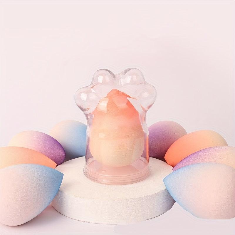 Ombre Makeup Sponge w/ Cat Paw Storage Case - Wet & Dry Use