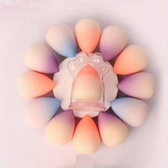 Ombre Makeup Sponge w/ Cat Paw Storage Case - Wet & Dry Use