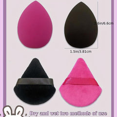 Makeup Sponge Set 4pcs Soft Pink Powder Puff Dual Use Makeup Setting