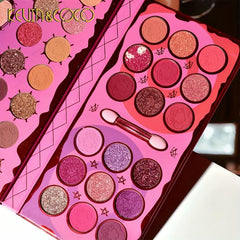 68 Colors Pearly Matte Eyeshadow Palette with Shimmer Flash Highlight Powder