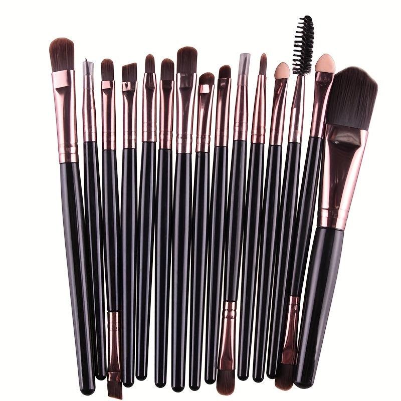 15pcs Makeup Brushes Set Synthetic Bristles Kabuki Foundation Brush
