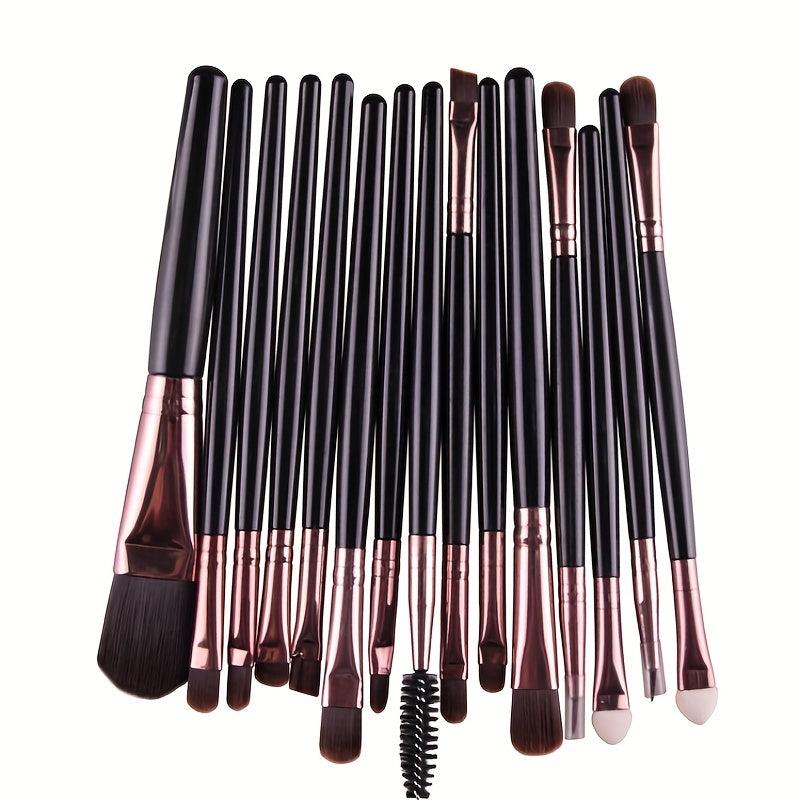 15pcs Makeup Brushes Set Synthetic Bristles Kabuki Foundation Brush