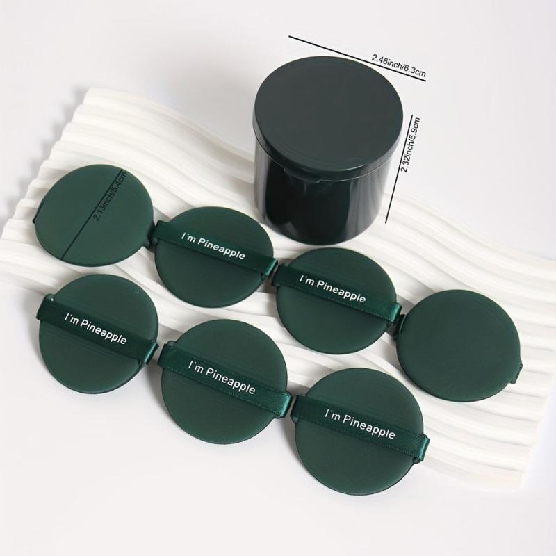 5pcs Soft Makeup Puff With Storage Box Round Puff Reusable Sponge