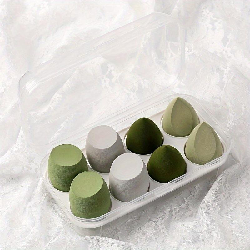 8pcs Makeup Sponges Set Dry/Wet Use Foundation Sponge Tools Egg Shaped Women