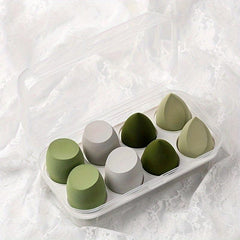 8pcs Makeup Sponges Set Dry/Wet Use Foundation Sponge Tools Egg Shaped Women