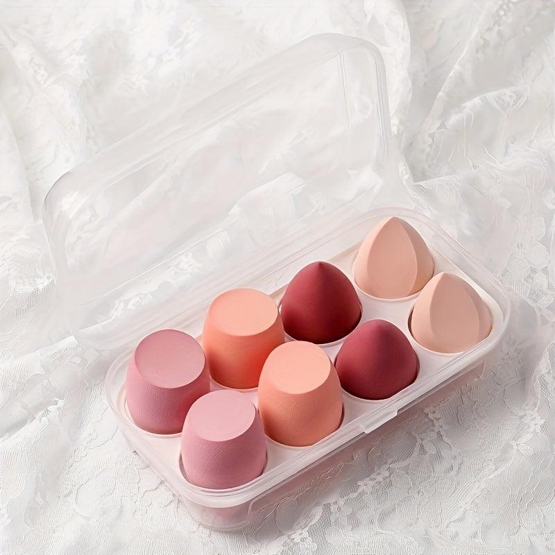 8pcs Makeup Sponges Set Dry/Wet Use Foundation Sponge Tools Egg Shaped Women