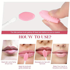 4pcs Silicone Lip Scrub Brush Exfoliating Scrubber Soft Cleaning Lip Brush