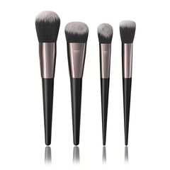 4pcs Wooden Handle Makeup Brush Set for Daily & Travel