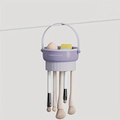 Makeup Brush Cleaner Mat Drying Rack Basket