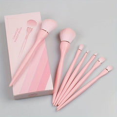 7pcs Makeup Brush Set Soft Synthetic Fiber Anti Slip Handle Foundation Brush