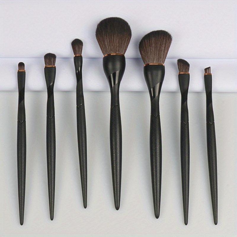 7pcs Makeup Brush Set Soft Synthetic Fiber Anti Slip Handle Foundation Brush