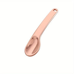 Curved Cosmetic Spatula Spoon for Makeup Mask Mixing Rose Silver