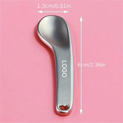 Curved Cosmetic Spatula Spoon for Makeup Mask Mixing Rose Silver