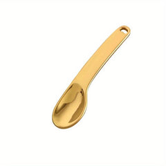 Curved Cosmetic Spatula Spoon for Makeup Mask Mixing Rose Silver