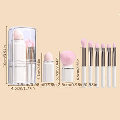 8 in 1 Portable Makeup Brushes Set for Travel & Contouring