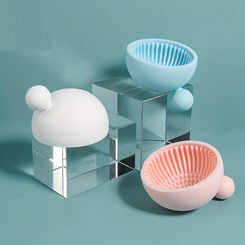 Makeup Brush Cleaner Mat Silicone Scrubber Bowl Brush Washer