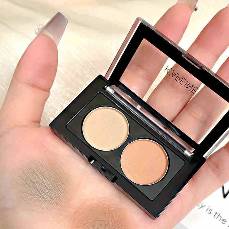 2-Color Eyeshadow Palette Matte Shimmer Pink Portable