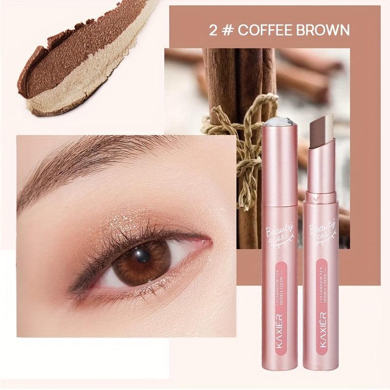 Two Tone Eyeshadow Stick Pearly & Glitter Brown Tone