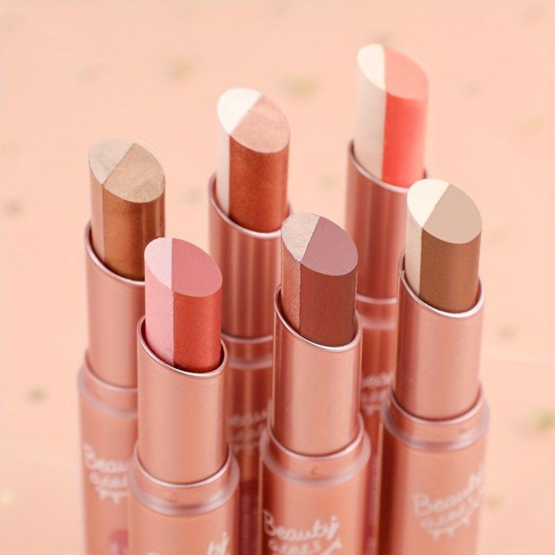 Two Tone Eyeshadow Stick Pearly & Glitter Brown Tone