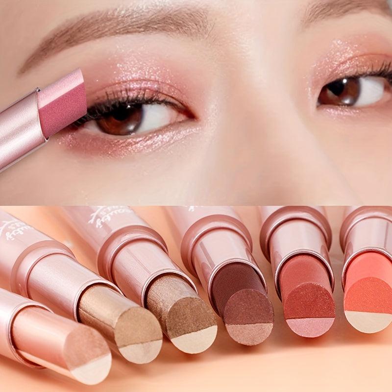 Two Tone Eyeshadow Stick Pearly & Glitter Brown Tone
