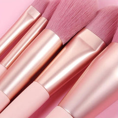 12pcs Makeup Brush Set with Soft Artificial Fiber Brushes and Cosmetic Bag