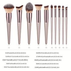 13pcs Makeup Brush & Powder Puff Kit with Storage Bag