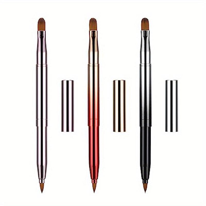 3pcs Double Head Lipstick Concealer Brush Telescopic Makeup Brush Set