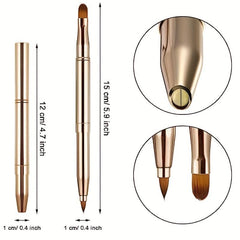 3pcs Double Head Lipstick Concealer Brush Telescopic Makeup Brush Set