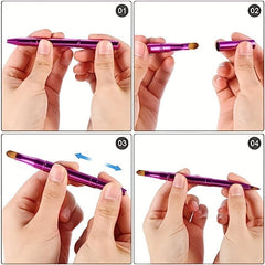 3pcs Double Head Lipstick Concealer Brush Telescopic Makeup Brush Set